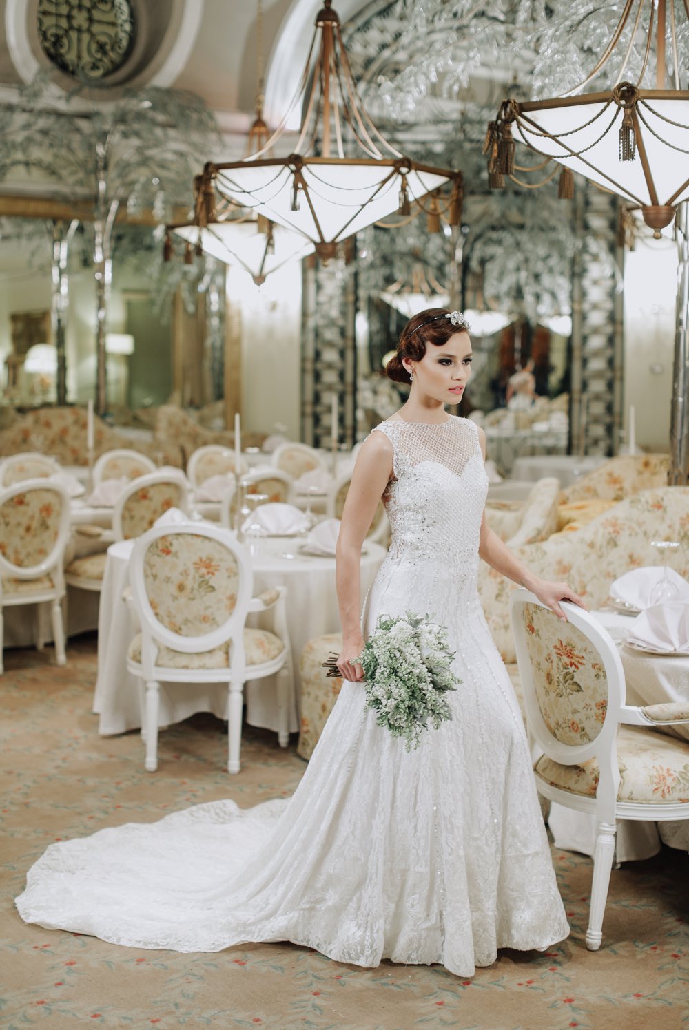 Wedding Portrait Shoot at Champagne Room of Manila Hotel